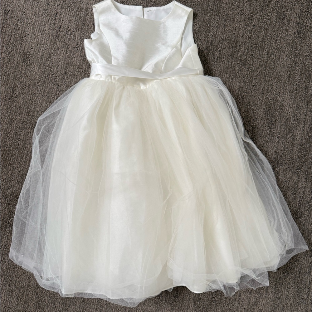 David's Bridal Ivory Flower girl Dress